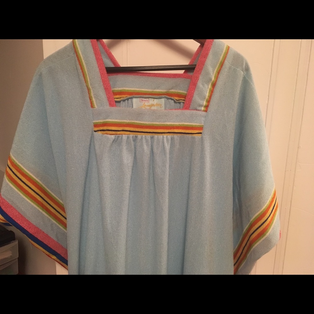 Vintage terry cloth robe/loungewear/beach cover-up